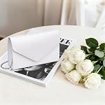 Larcenciel Elegant Gold/Silver Satin Evening Clutch Purse for Women, Pleated Envelope Party Bags with Detachable Chain Strap