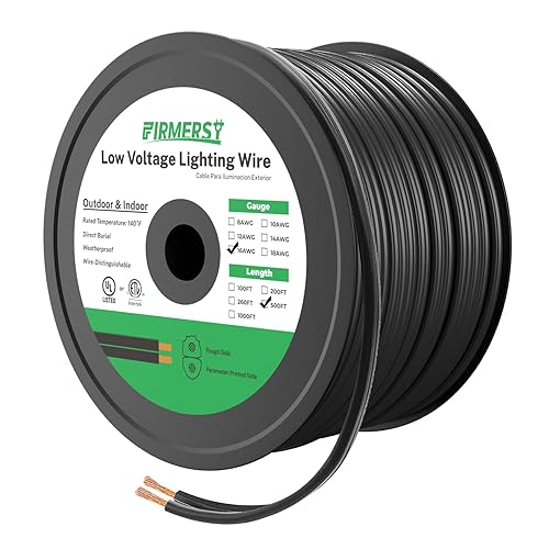 FIRMERST Cable de iluminación para exteriores de bajo voltaje 162, con certificación UL, 500 pies