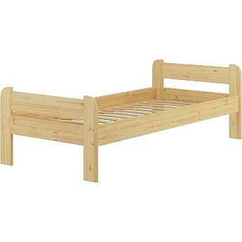 Erst-Holz Solid Wood Bed Frame 90 x 200 cm Pine Natural Rolling Frame