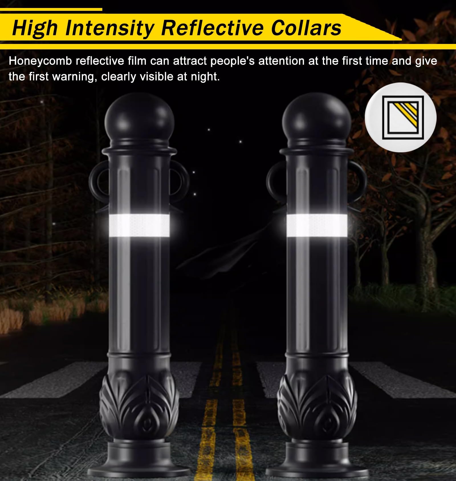 Cono Reflectante Delimitador De Tráfico, Poste De Advertencia para Entradas/Accesos con Oreja Colgante, Barrera De Seguridad para Estacionamientos De Escuelas/Hoteles/Hospitales, Paquete De