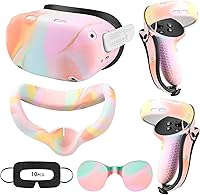 Vista 54 de Relohas Accessories for Oculus Quest 2, VR Accessory Set for Meta Quest 2, Include Controller Grip Leather Cover, VR Shell Cover, Face Cover, The