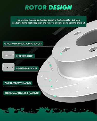Miniatura 189 de SCITOO Kit de freno delantero Rotores de freno delantero y pastillas de freno de cerámica para 08-16 para Chrysler Town & Country, 08-16 para Dodge