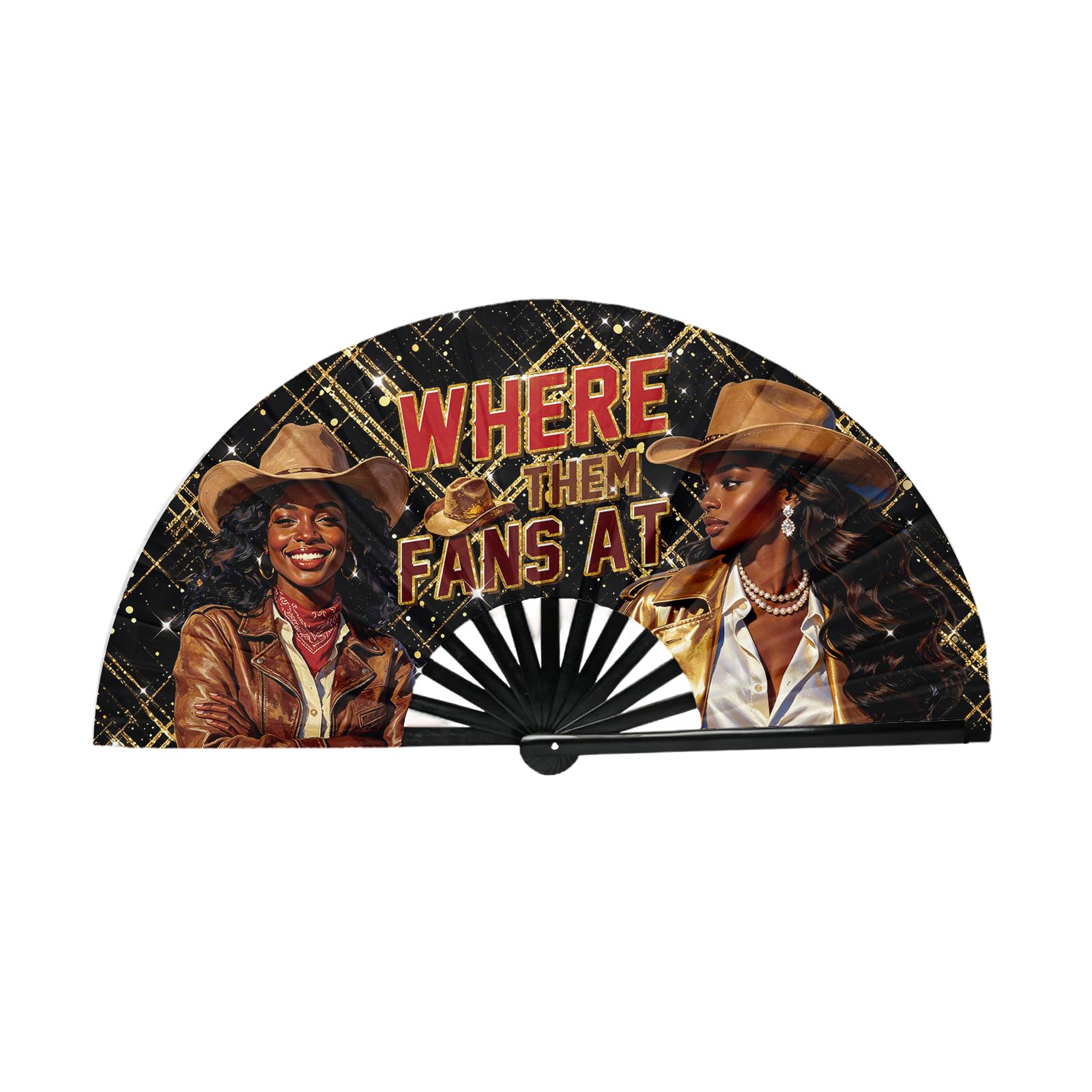 Fiwbnasz Dance Popping Folding Hand Fan, 14inch Rave Fans for Dancing, Hand Fan Foldable for Men, Women, Line Dancing Clacking Fans for Prty, Decoration, Festival