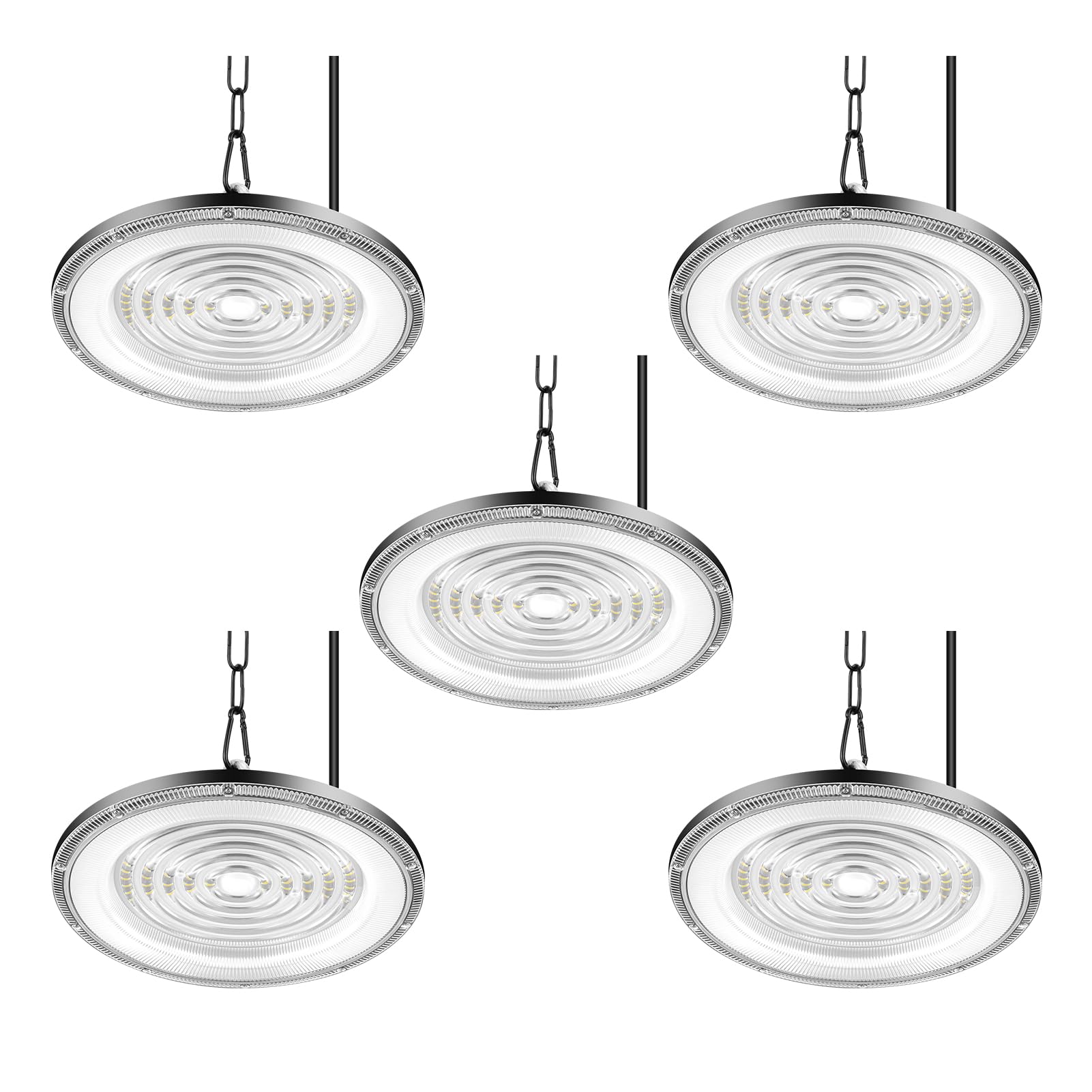 wowspeed 5Packs 500W UFO Led High Bay Light, Cold White 6500K 50000lm, AC 210-220V, IP65 Waterproof, UFO Lights, Workshop Lights for Warehouse Factory Barn Garage Area Lighting Fixture