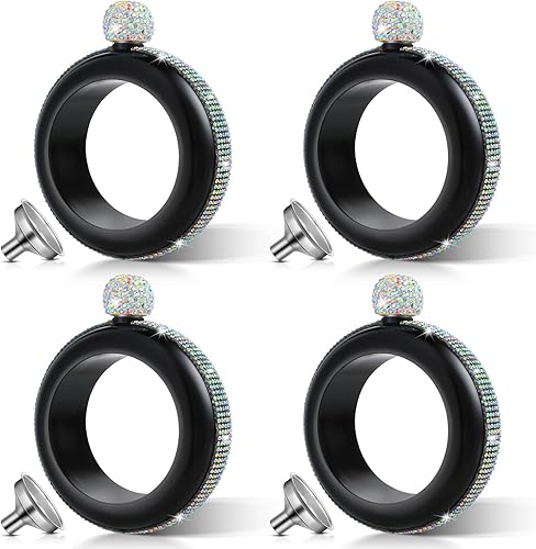 Juego de 4 frascos creativos de 3.5 onzas para brazaletes de acero inoxidable 304, frascos de cristal AB para mujeres con tapa de diamantes de disponible en Yaxa Costa Rica