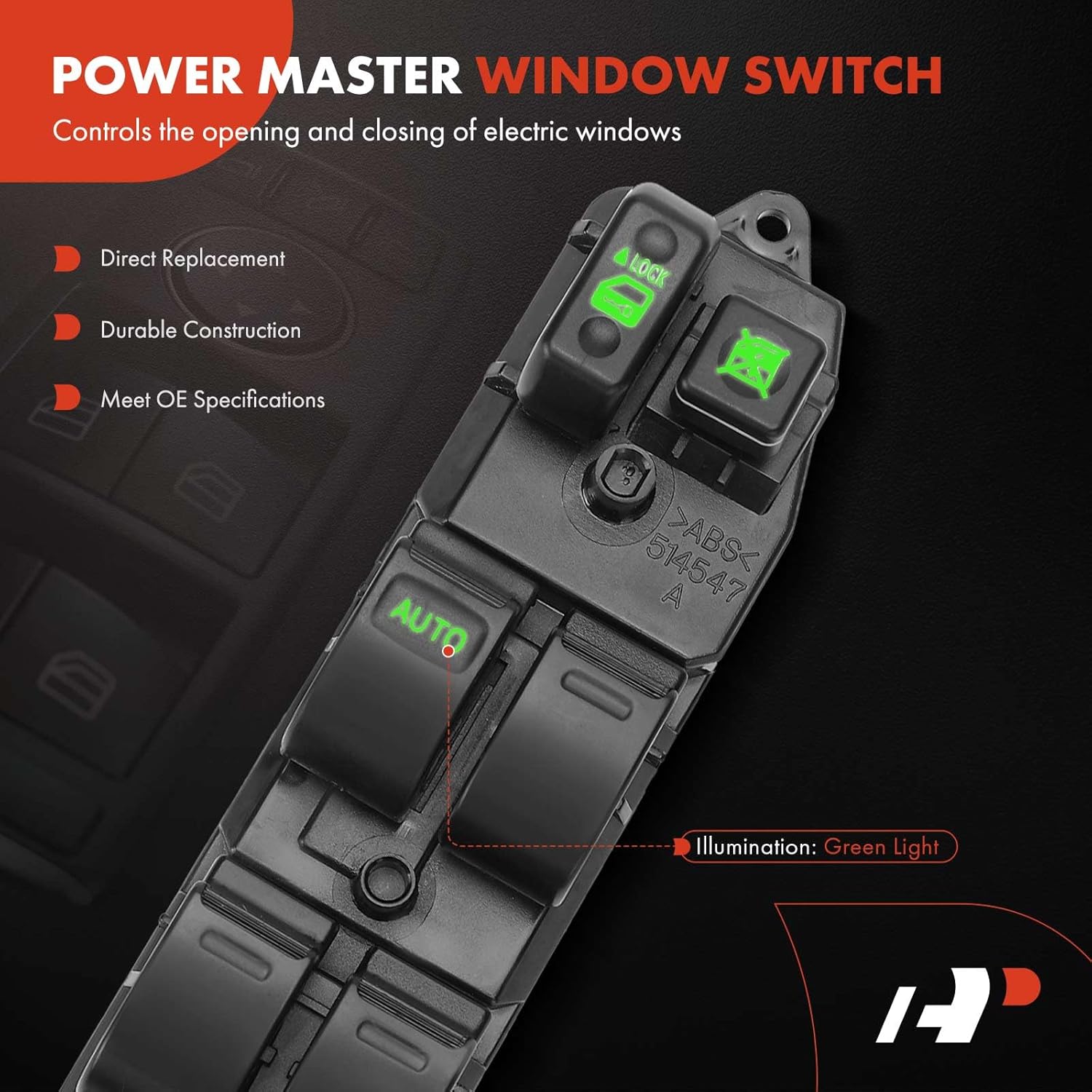 A-Premium Master Power Window Switch Compatible with Toyota RAV4 2001 2002 2003 2004 2005, Front Left Driver Side, Replace# 8482042090