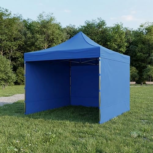 Blue Pop-Up Gazebo Tent with Side Walls, 3x3 m
