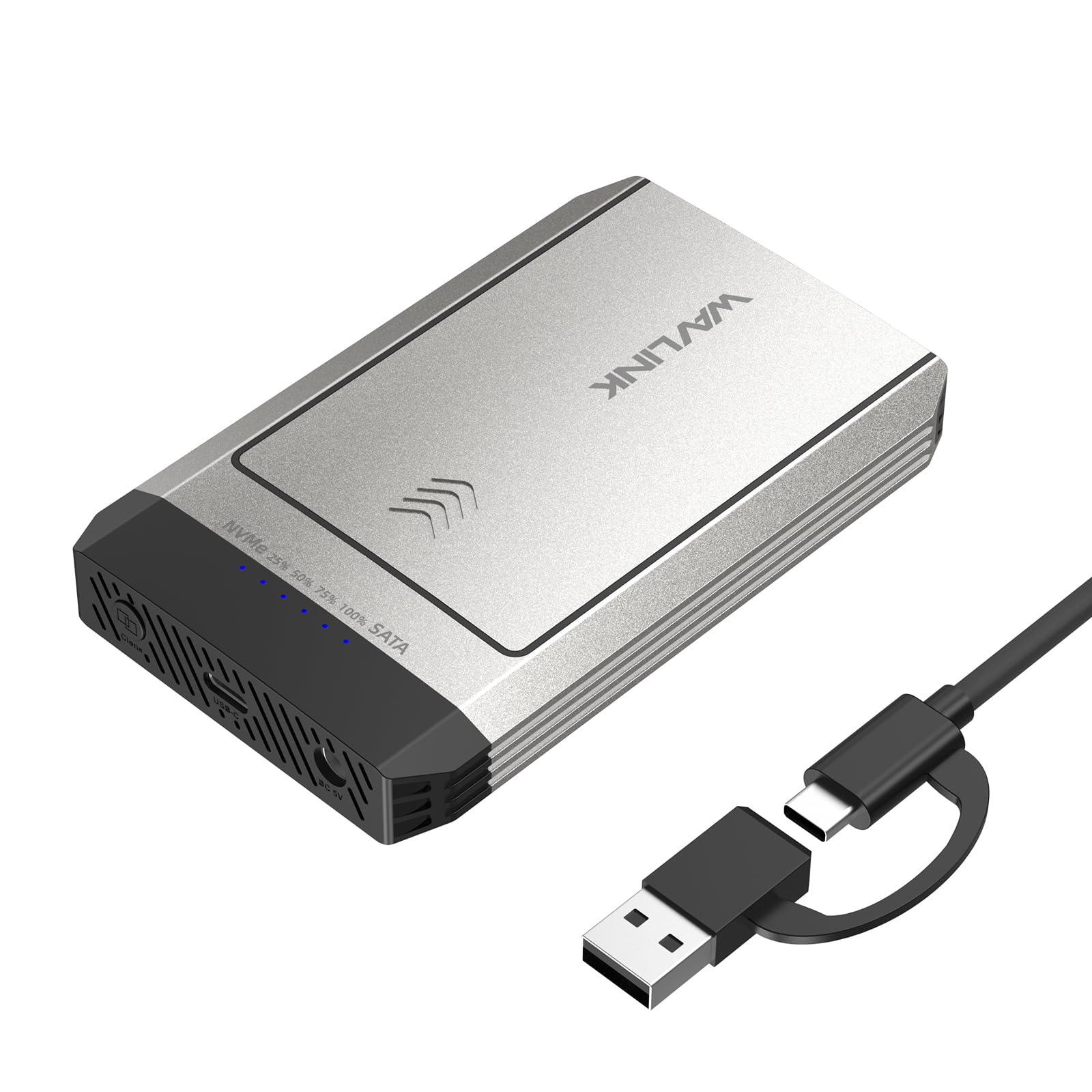 WAVLINK Hard Drives Enclosure, M.2 SSD Dual-Bay Duplicator, Compatible with NVMe, One Click Offline Clone, 10Gbps USB-C(USB3.2 Gen 2x1), 8TB Expansion Storage(4TBx2) (B0D81ZJ9CW) Amazon Price History, Amazon Price Tracker