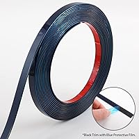 Vista 4 de Moldura Negra Mate para Despegar y Pegar, Diseño de Borde de Espejo Flexible, Moldura de Borde de Azulejos para Pared Techo Piso Gabinete, 16.4 ft x