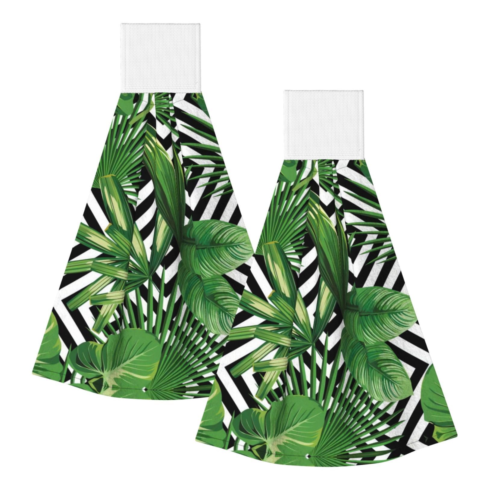 tropical leaves Highly Absorbent Dish Towels Soft Coral Fleece Wipe