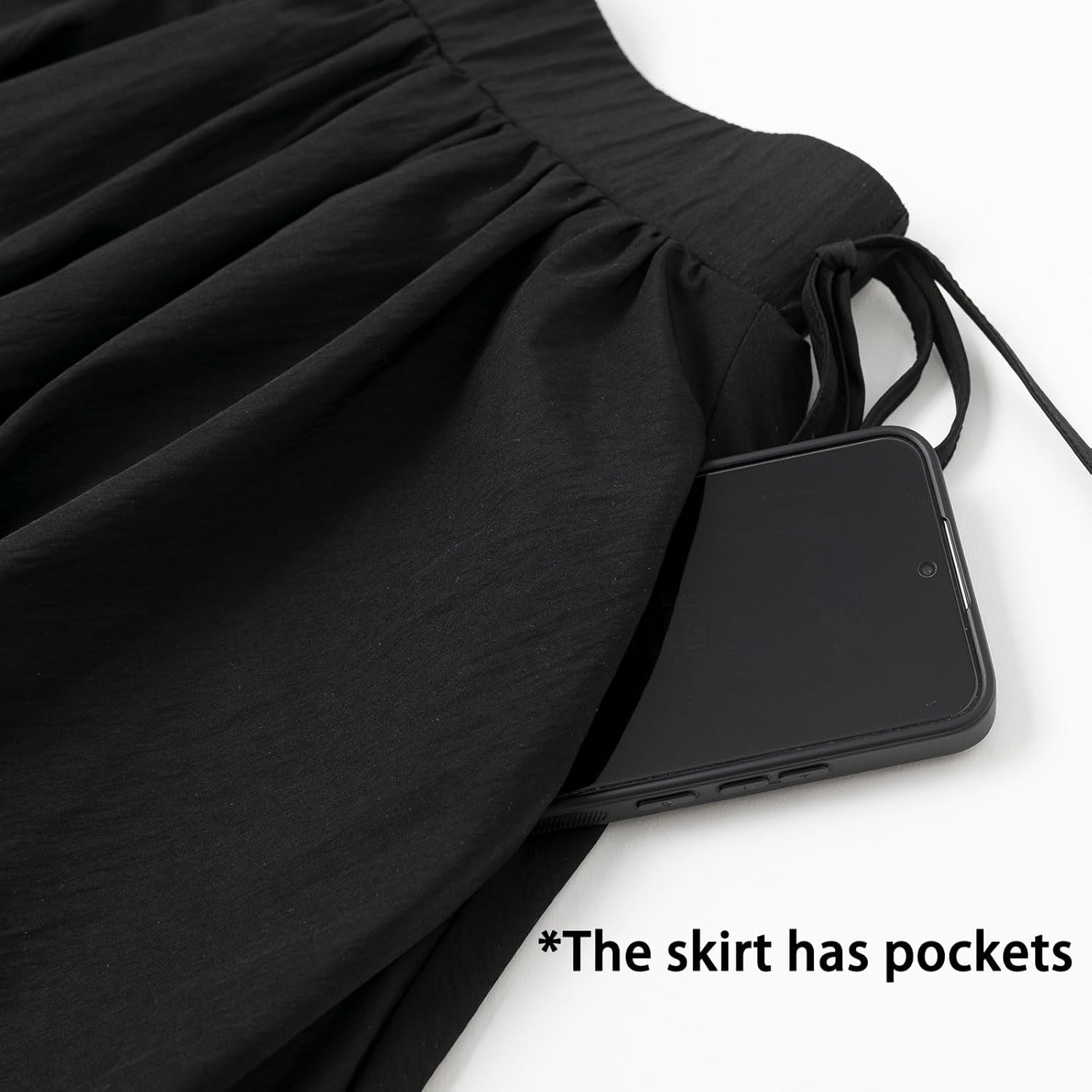 Curipeer Kids Teen Girls Short Ruffle White Summer Mid Skirts High Waisted Pleated Cream Girls Skirts with Pockets - Image 5