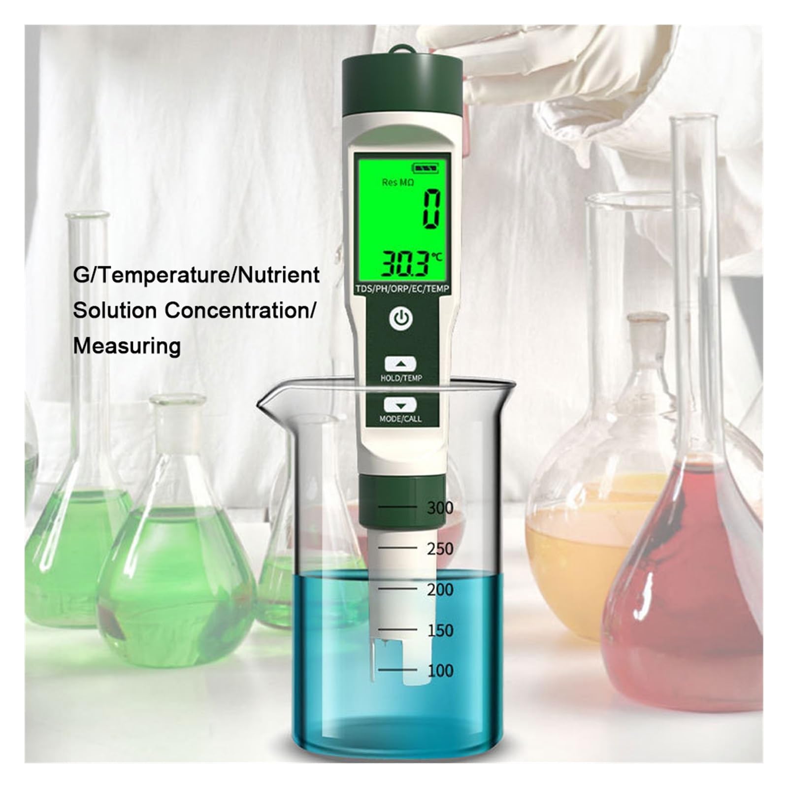 Tester miernika PH, Cyfrowy miernik PH 10 w 1 profesjonalny Tester jakości wody PH/EC/TDS/zasolenie/termometr wieloparametrowy miernik testowy,Woda pitna, Hydroponika, SPA, Browarnictwo