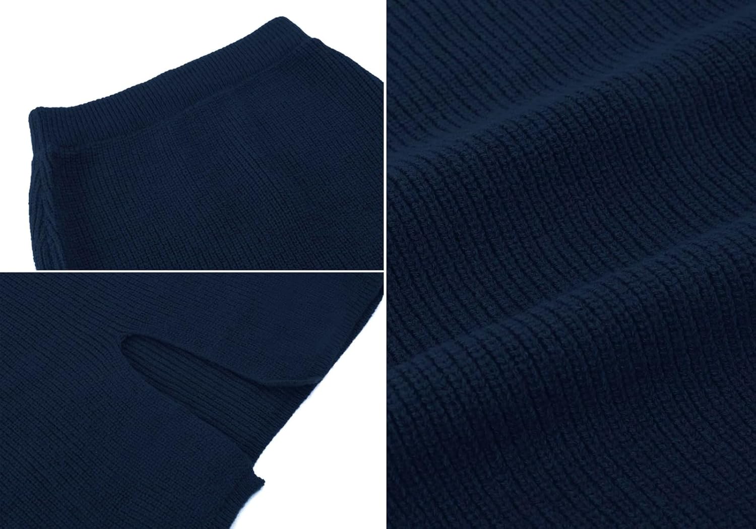 Women 2 Piece Knit Sweater Skirt Set Midi Sweater Dress Long Sleeve Pullover Bodycon Knitted Skirt Set Outfit