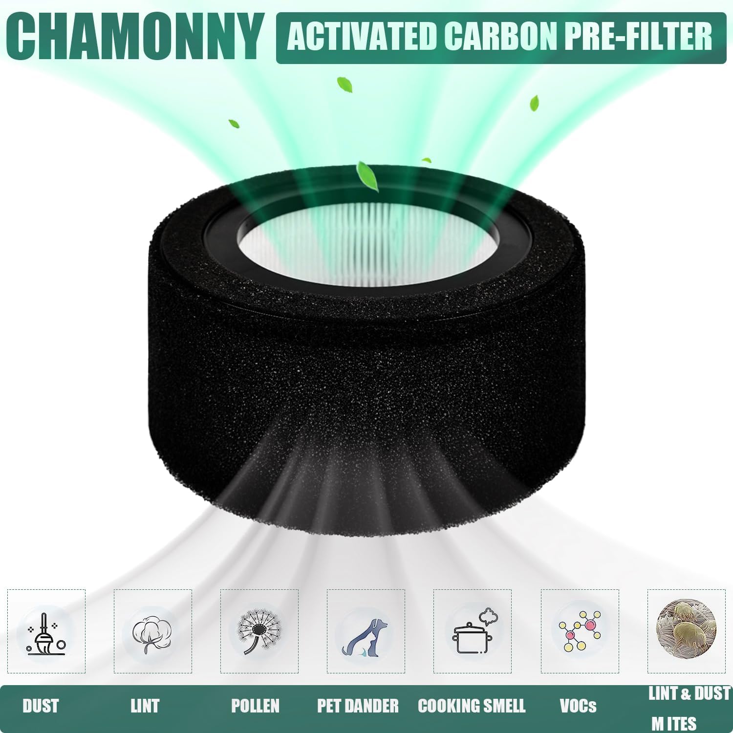 EE-5067 Filter Replacement, Compatible with Crane EE-5067 Air Purifier, True HEPA Filter and Activated Carbon Filters, Part# HS-1944, 2 Pack