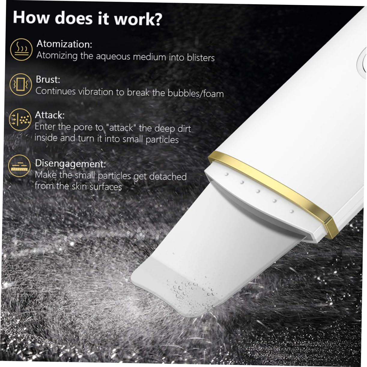 Strumento Viso Pulizia Punti Neri 500mah Abs Bianco | Rimozione Blackhead, Modalità Chiara, Struttura Abs Non Facile da Deformare, Uso Sicuro per Donne