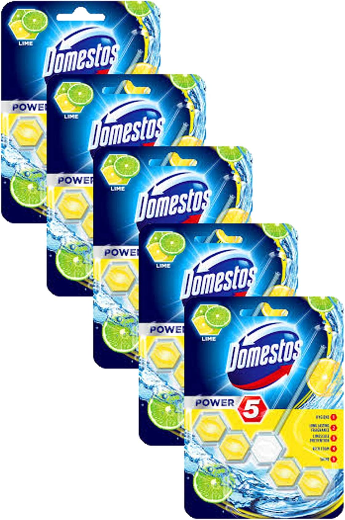 Domestos Power 5. Lime Toilet Block. Pack of 5