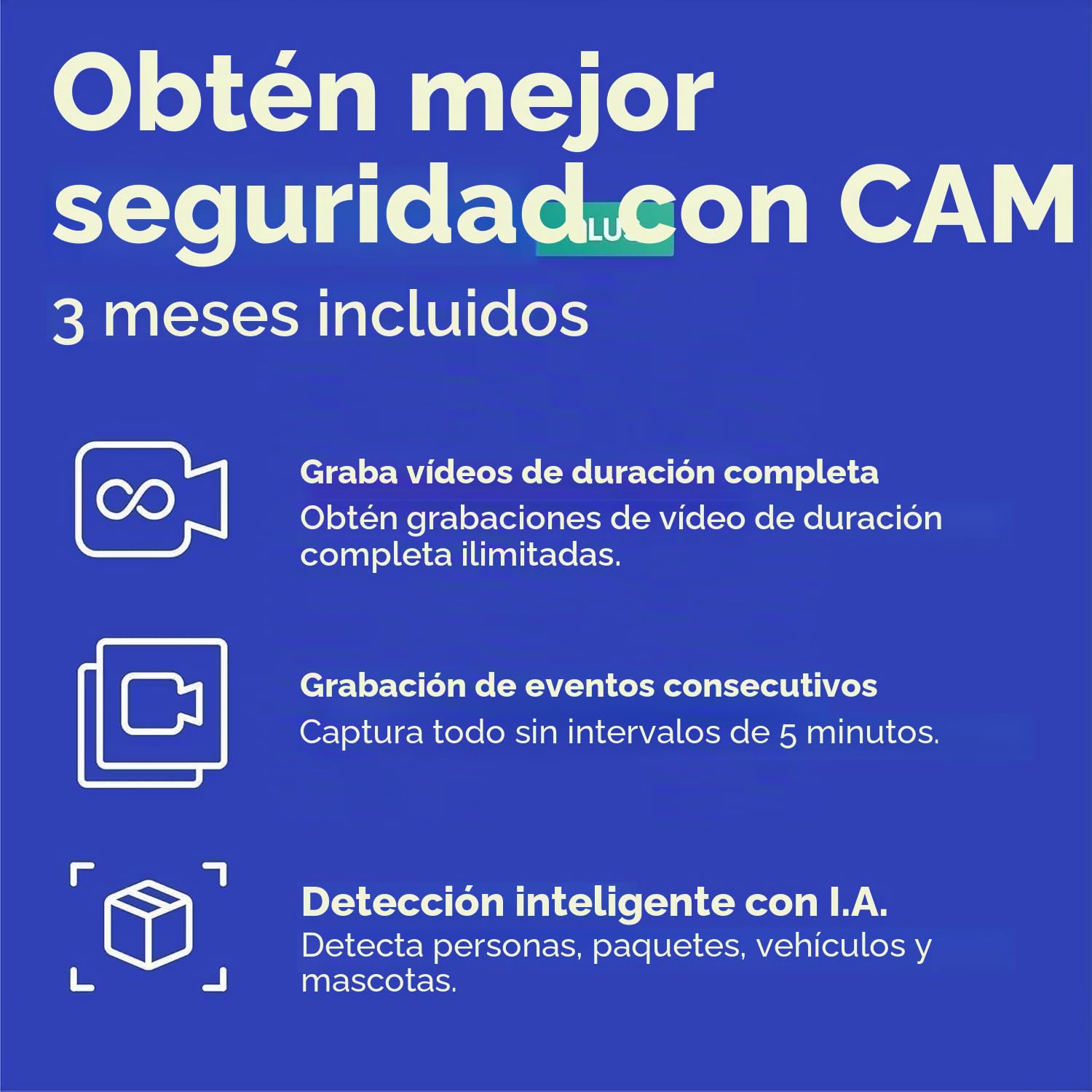 Cam V3 Cámara de seguridad inteligente para el hogar, uso en interiores y exteriores, enchufe de 1080p, visión nocturna de color, detección de movimiento, audio bidireccional, compatible con Alexa,
