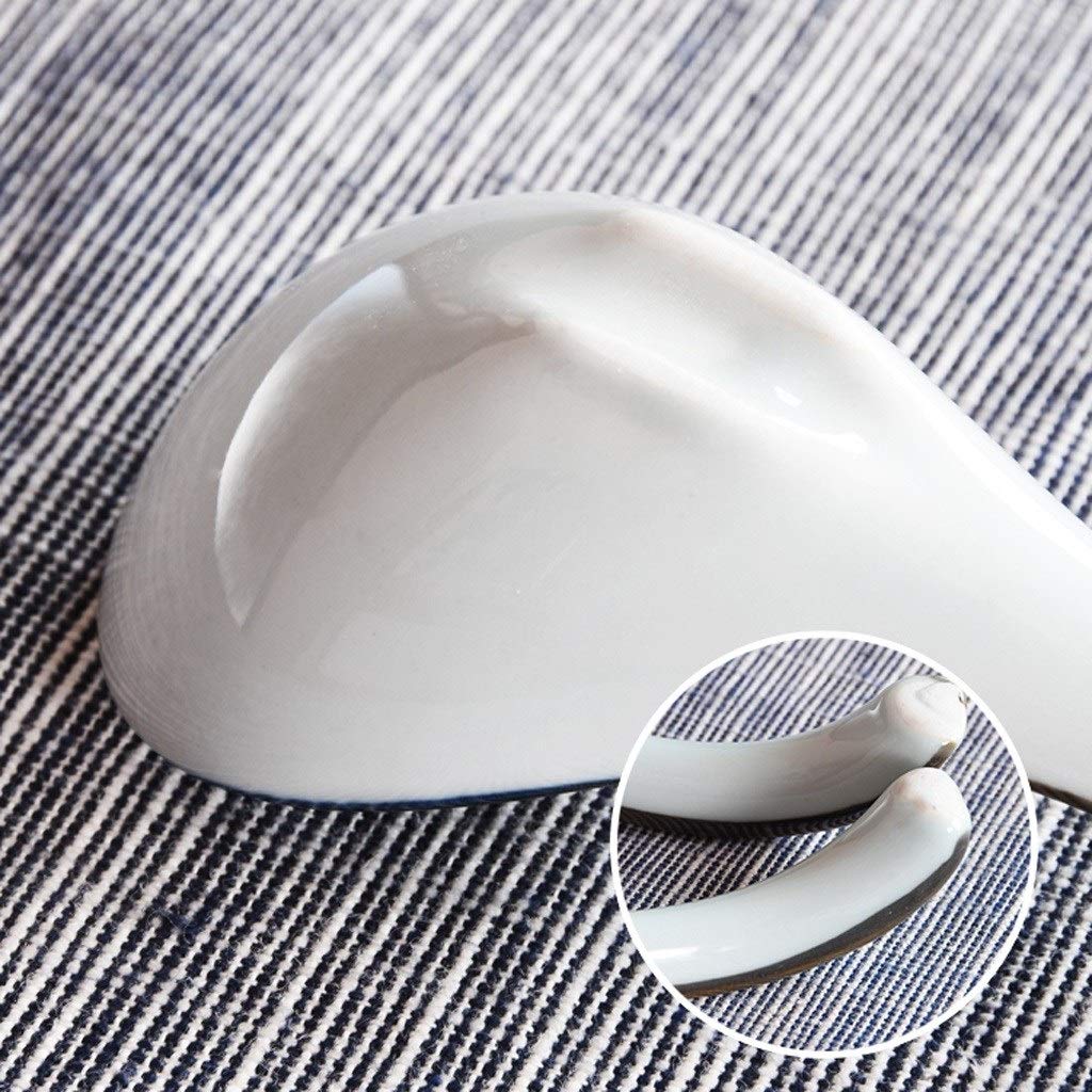 Łyżki do zup Japoński styl długi uchwyt łyżka domowy ceramiczny łyżka kolacja łyżka z niebieskim wzorem kreatywny stołowe wysokiej temperatury odporne na niski poziom 4 paczka Łyżki deserowe (Color :