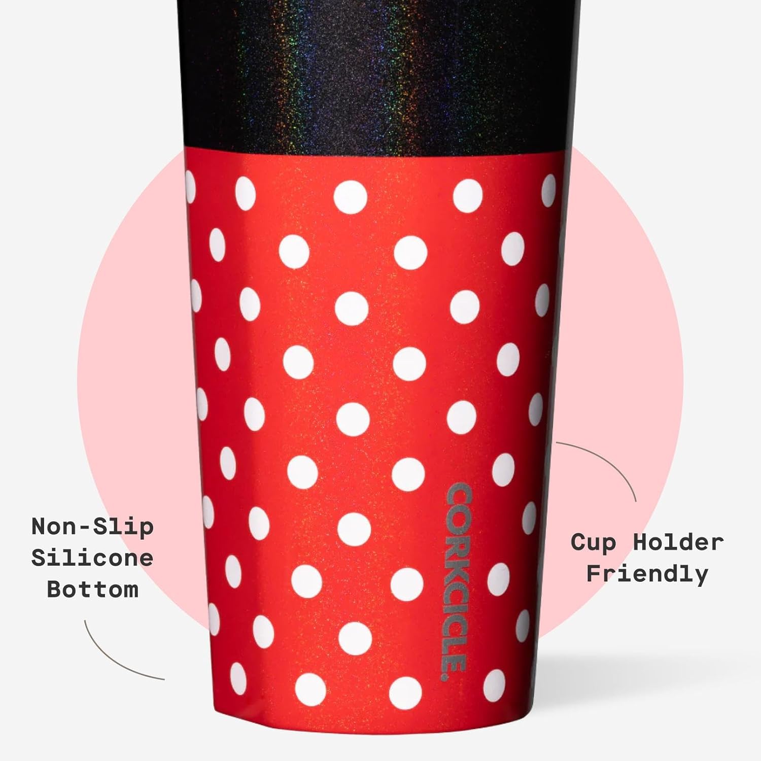 Corkcicle Disney Cold Cup - Keeps Drinks Cold for 12 Hours - Triple-Insulated Stainless Steel - Straw & Screw-On Lid - Summer Drinkware Gift - Keeps Drinks Ice Cold - 24 oz - Minnie Mouse - Image 5