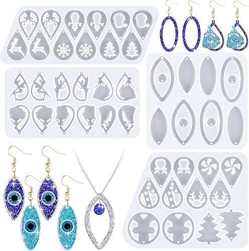 Miniatura 1 de Patelai 4 piezas de resina para el día de San Valentín, moldes de silicona para mujer, moldes de epoxi para fabricación de joyas, bricolaje y