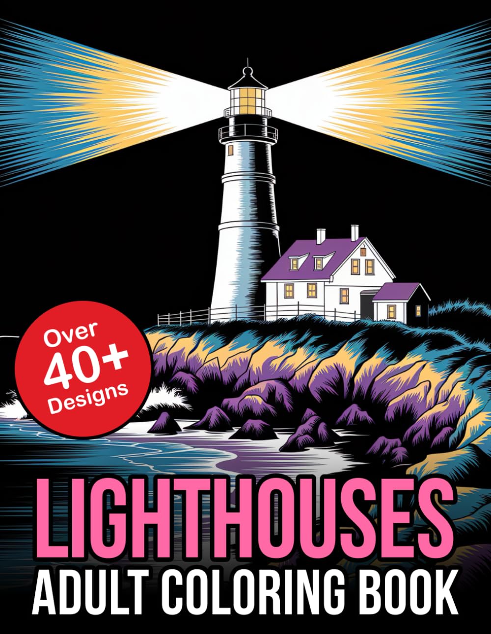 Adult Coloring Book Lighthouses