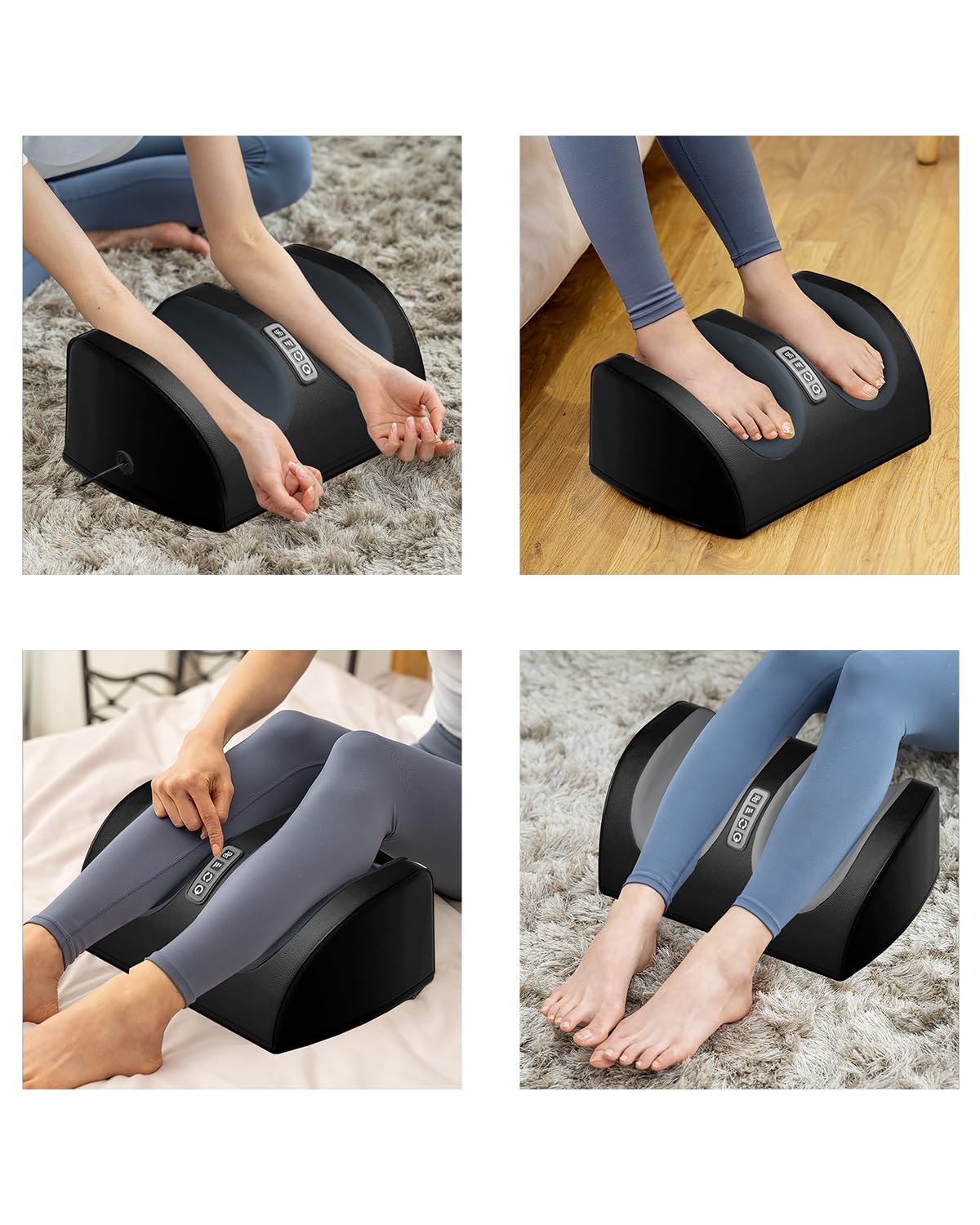 LAOBEN Massaggiatore per piedi con riscaldamento, massaggio shiatsu impasto, rilassante i muscoli dei piedi e delle gambe, massaggiatore per gambe con rulli da massaggio, regalo per mamma, papà e
