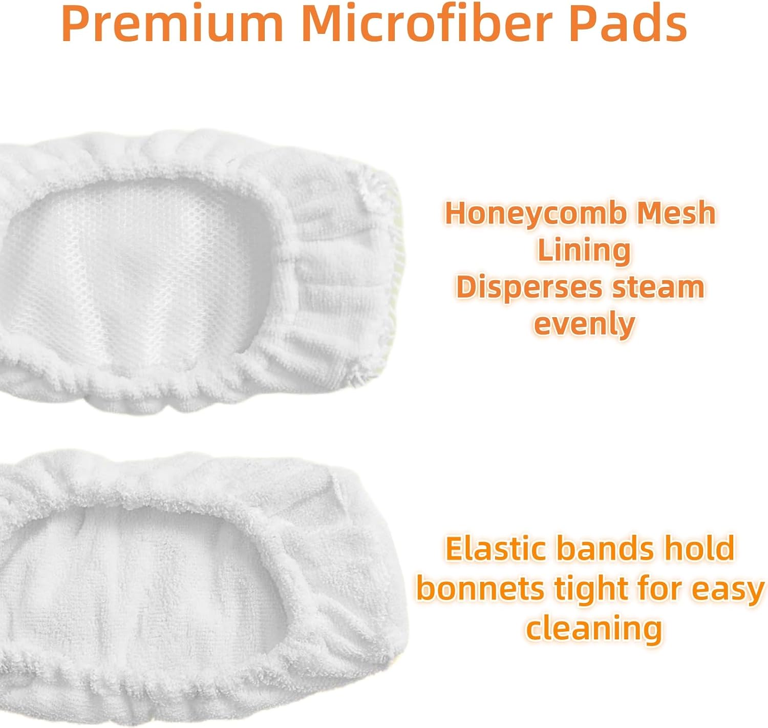 Reusable Mop Pads Replacement Washable Mop Head Compatible with Oreck Steamer Mop - 2 Pack