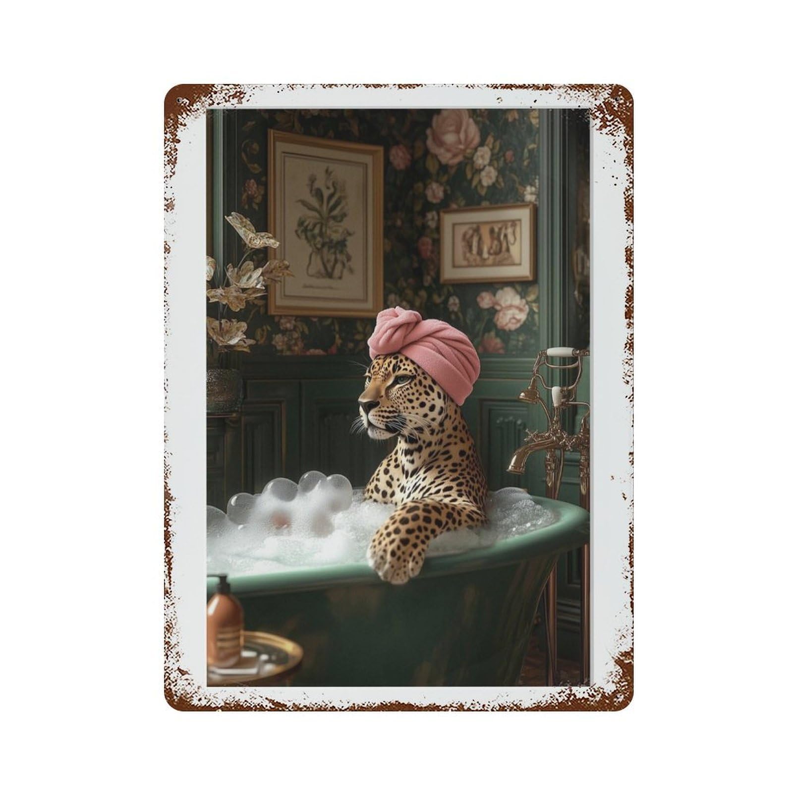 xiaoxiaoshen Leopard Photography S2 Wall Decor Art Metal Tin Poster Modern Home Decor Art Home Bar Shop Decorations Vintage Sign 40x30cm