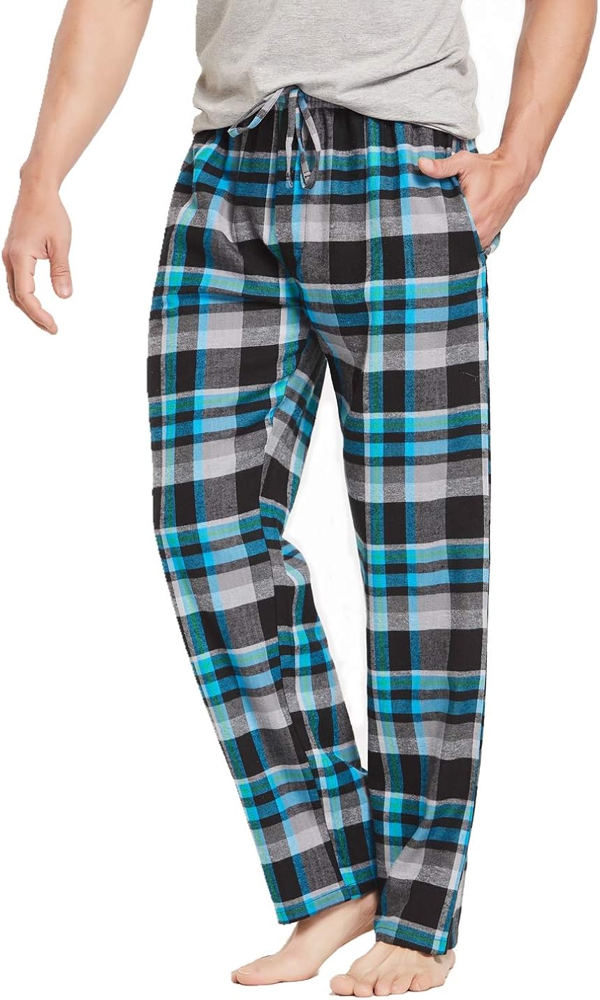 CYZ Men's 100% Cotton Super Soft Flannel Plaid Pajama Pants at  Men’s Clothing store
