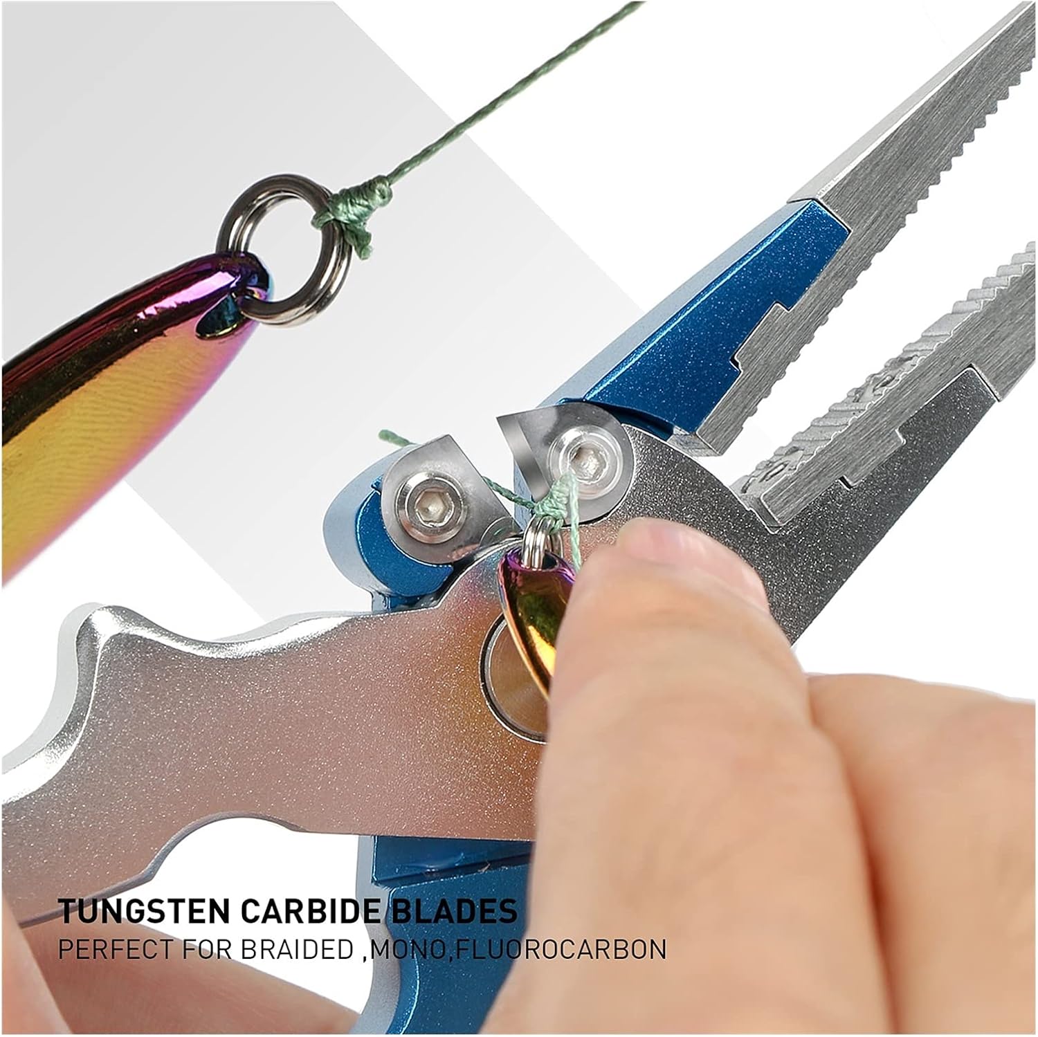 Fishing Pliers Aluminium Fishing Lug Stainless Steel Hook Retro Pliers Braid Line Cutting and Split Ring Hook Remover