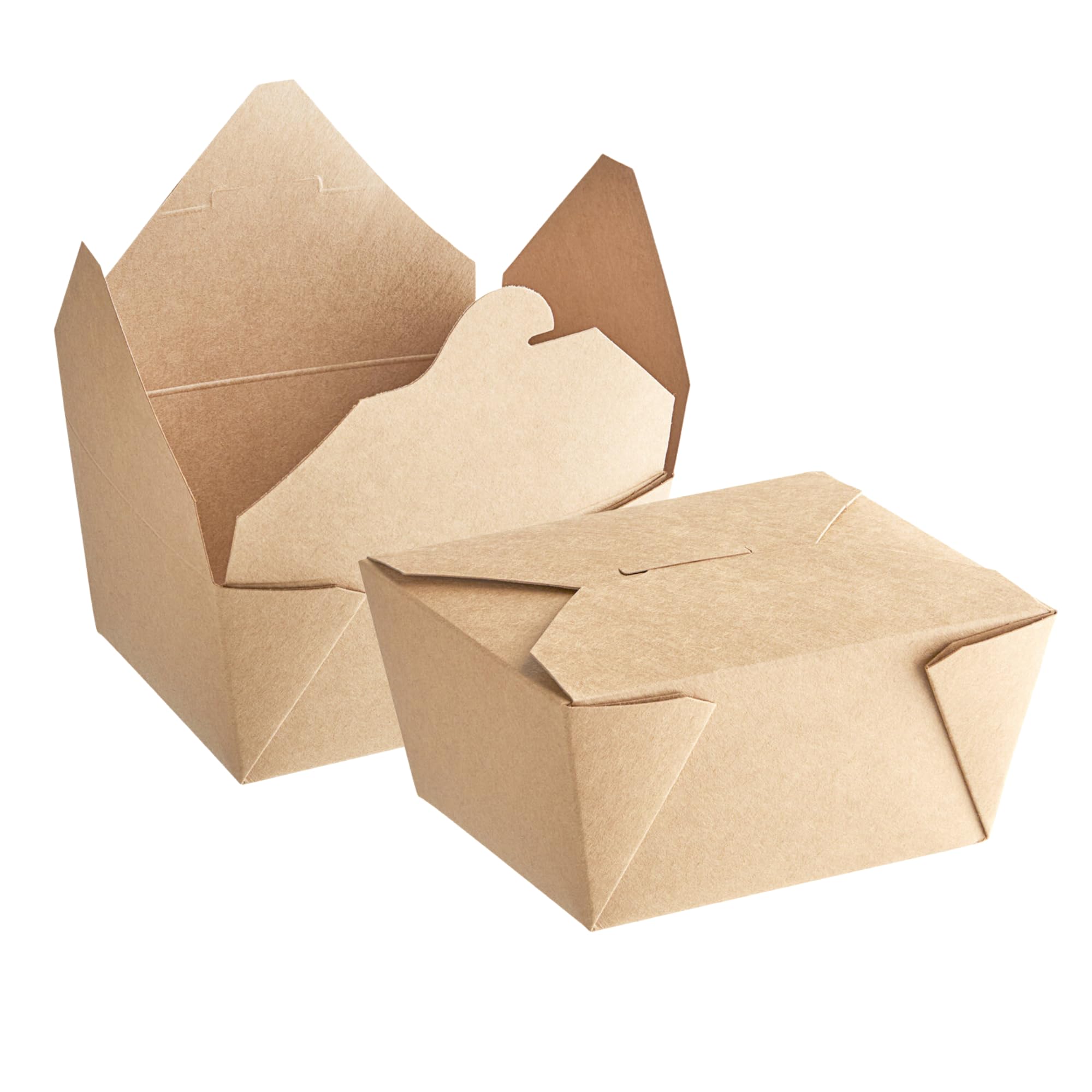 Caterco Brown Takeaway Kraft Food Boxes 50 X No1 26Oz (750Ml) - Biodegradable Cardboard Containers For Food, Cake & Meals - 130X110x65mm - Leakproof Deli Box For Hot Or Cold Foods - (No1-50 Pack)