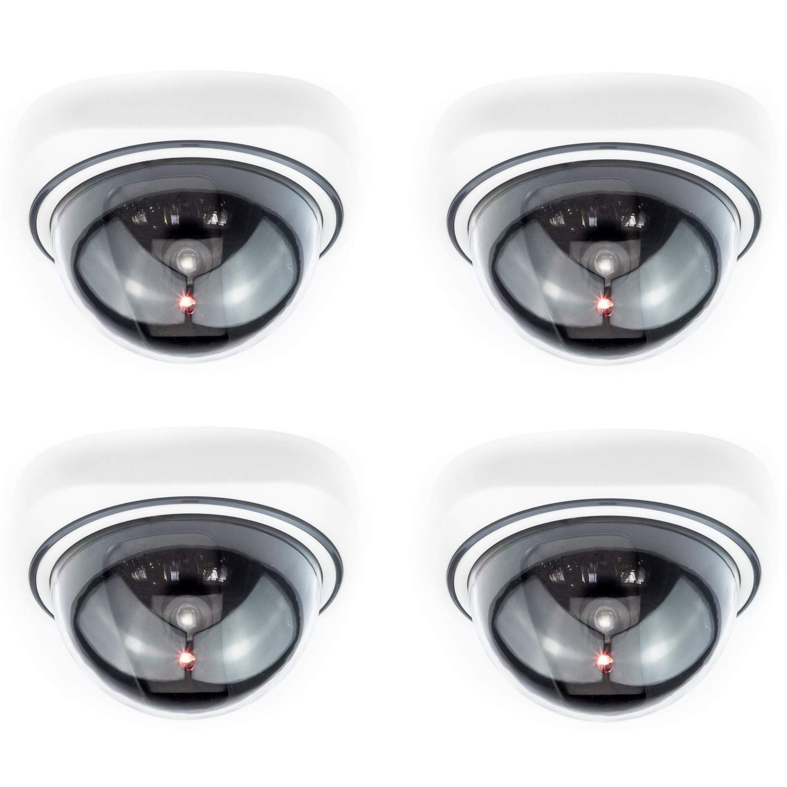 Digicharge 4Pcs Dummy Fake Outdoor Indoor Dome Cctv Security Camera Surveillance With Blinking Led