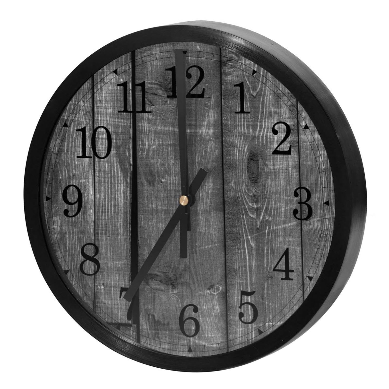 Horloge murale silencieuse pour cuisine et bureau au style boisé rustique
