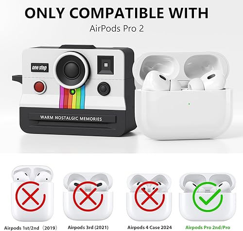 Miniatura 7 de VISOOM Funda retro para AirPods Pro para mujer, bonita funda de silicona a la moda para Air iPods Pro 2 1 Gen con kit Cleanner compatible con fundas