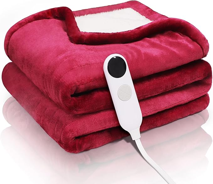 Review LETIHIMD Heated Blanket Electric Throw 50” x 60”, Soft Sofa Electric Blanket with 6 Heating Levels & 1-8H Auto Off,Machine Washable and Fast Heating,ETL&FCC Certification,for Home Office Use,Red Review LETIHIMD Heated Blanket Electric Throw 50” x 60”, Soft Sofa Electric Blanket with 6 Heating Levels & 1-8H Auto Off,Machine Washable and Fast Heating,ETL&FCC Certification,for Home Office Use,Red