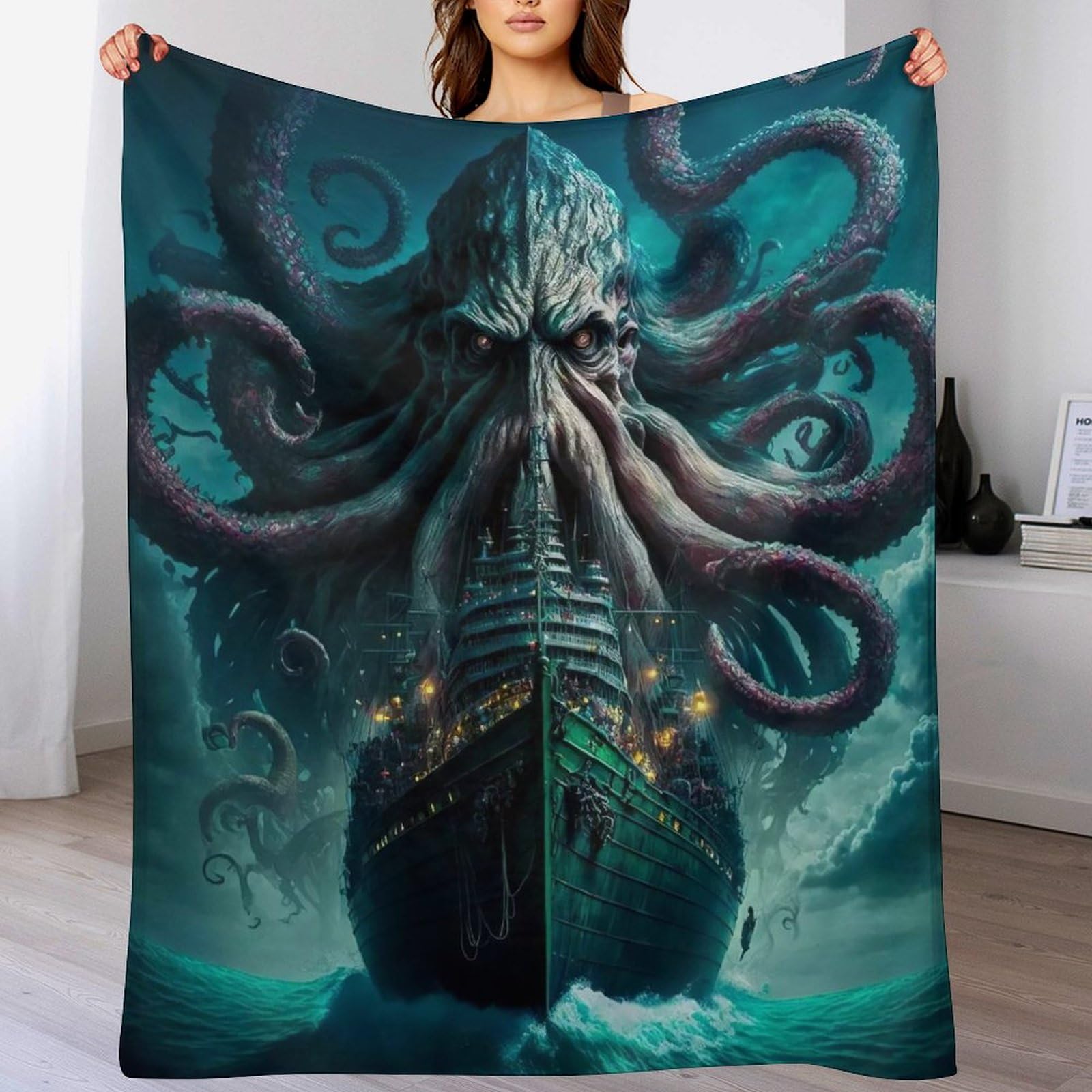 Manta para sofá Oktopus de franela suave para tardes de invierno