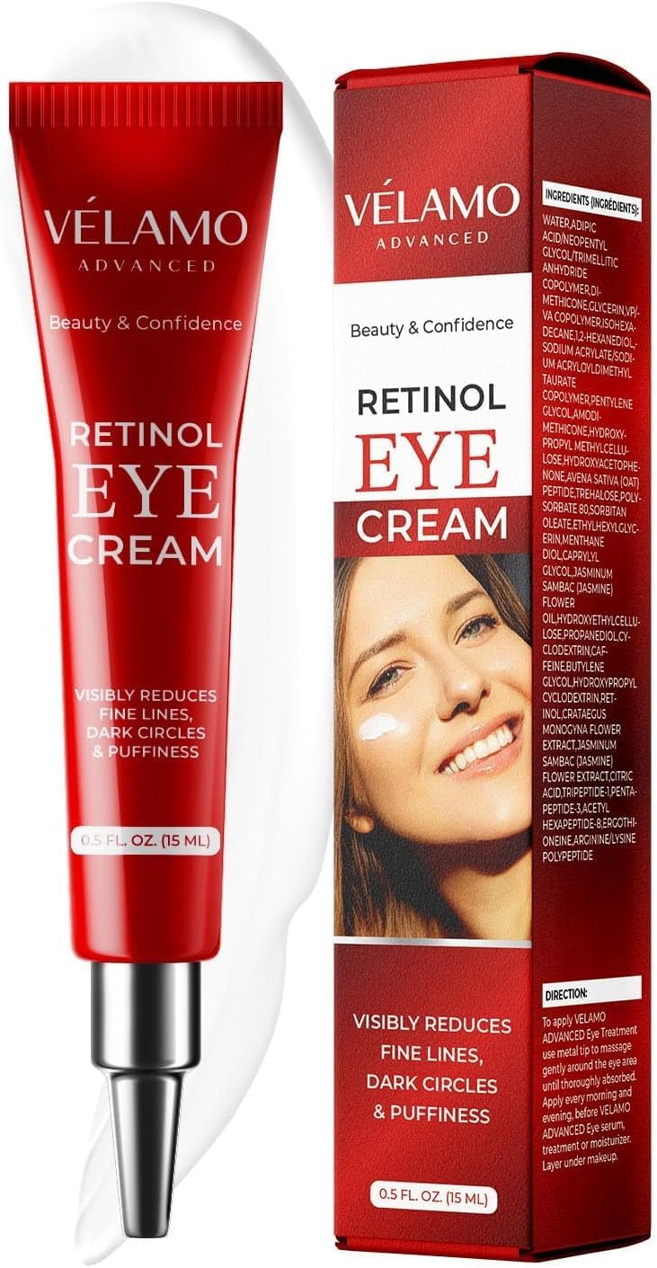 Rapid Reduction Retinol Eye Cream: Under Eye Cream Instantly Reduces Wrinkles Fine Lines Under Eye Bags Puffiness Dark Circles Crow's Feet - Rapid Face Lifting Tightening Firming 0.5 OZ/15g