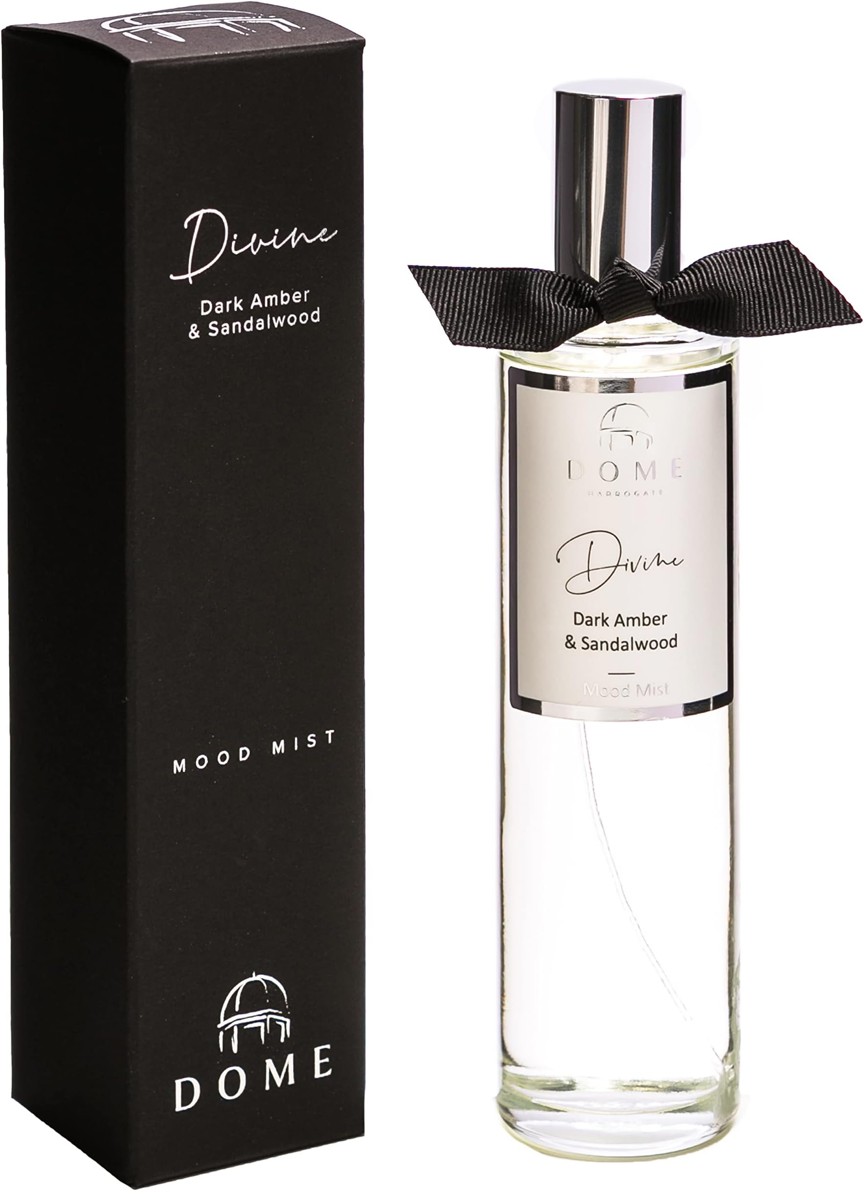 Dome of Harrogate DIVINE Dark Amber & Sandalwood Mood Mist – 100ml – Rich, Sensual Fragrance for Relaxation & Stress Relief – Perfect for Home & Personal Use