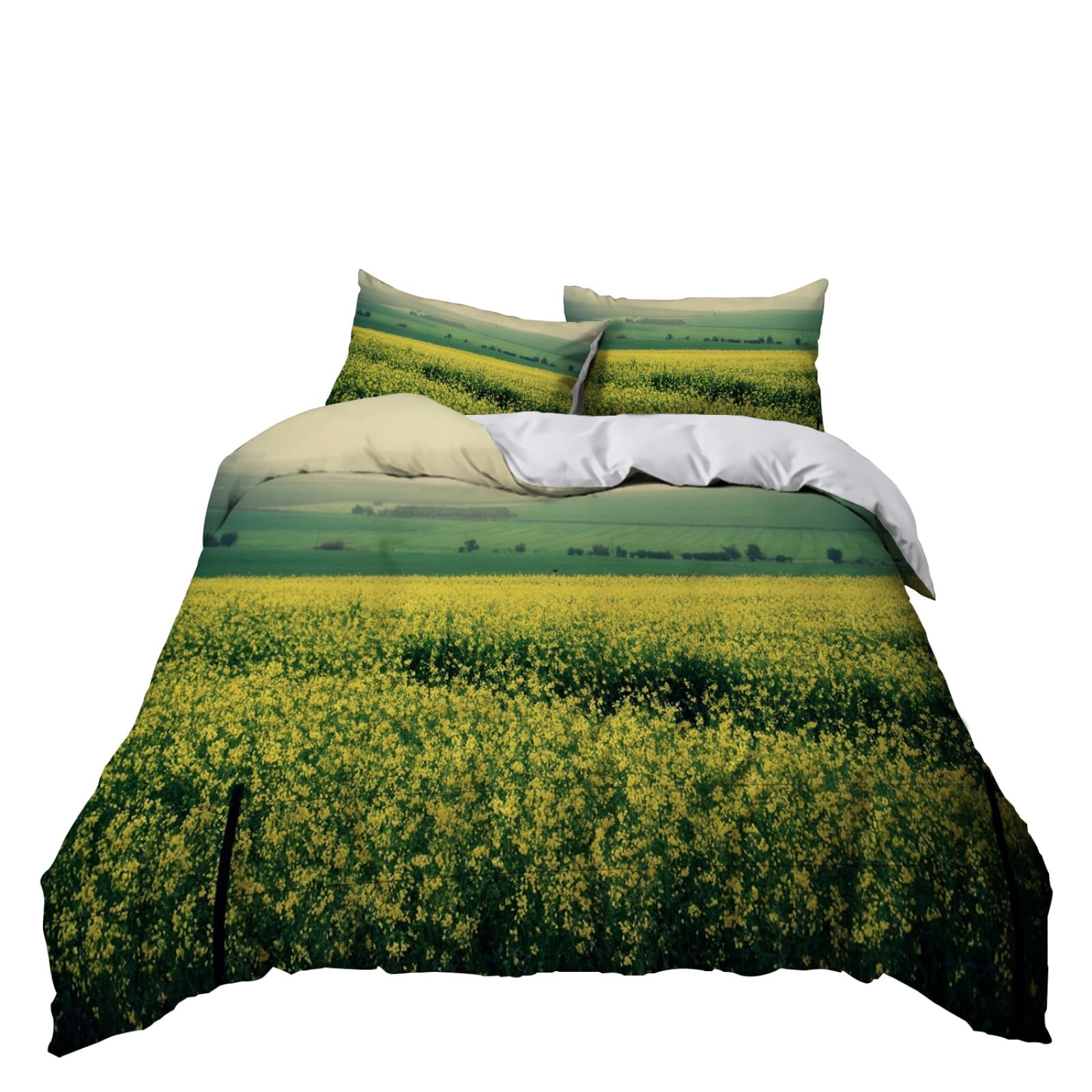 Copripiumino 200X200 Giardino Parure Copripiumino Matrimoniale Stampa Copripiumino Una Piazza E Mezza Ragazza,In Microfibra, Con 2 Federa(50X75Cm)