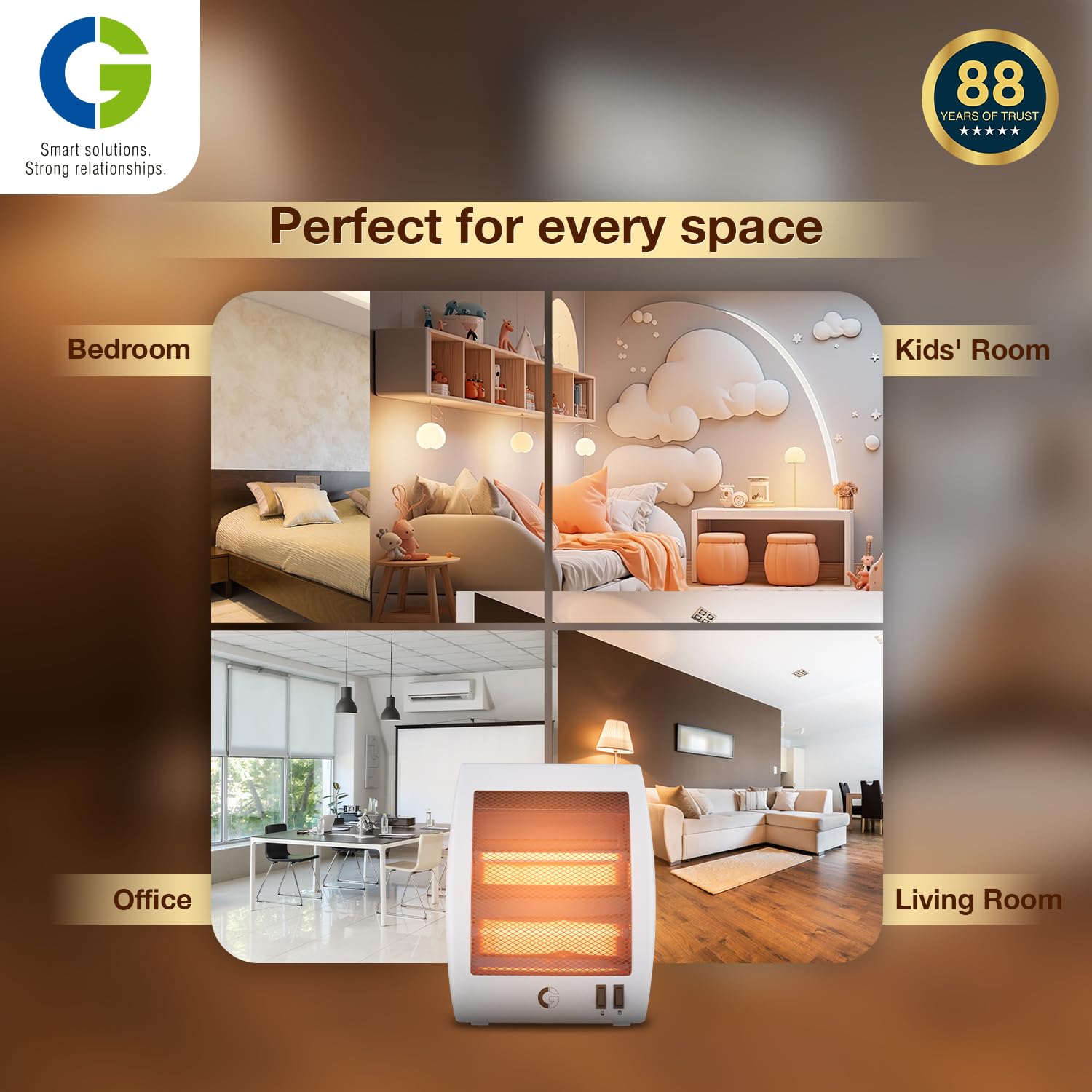 CG Norris Quartz Room Heater - 800W, 2 Heat Settings -4