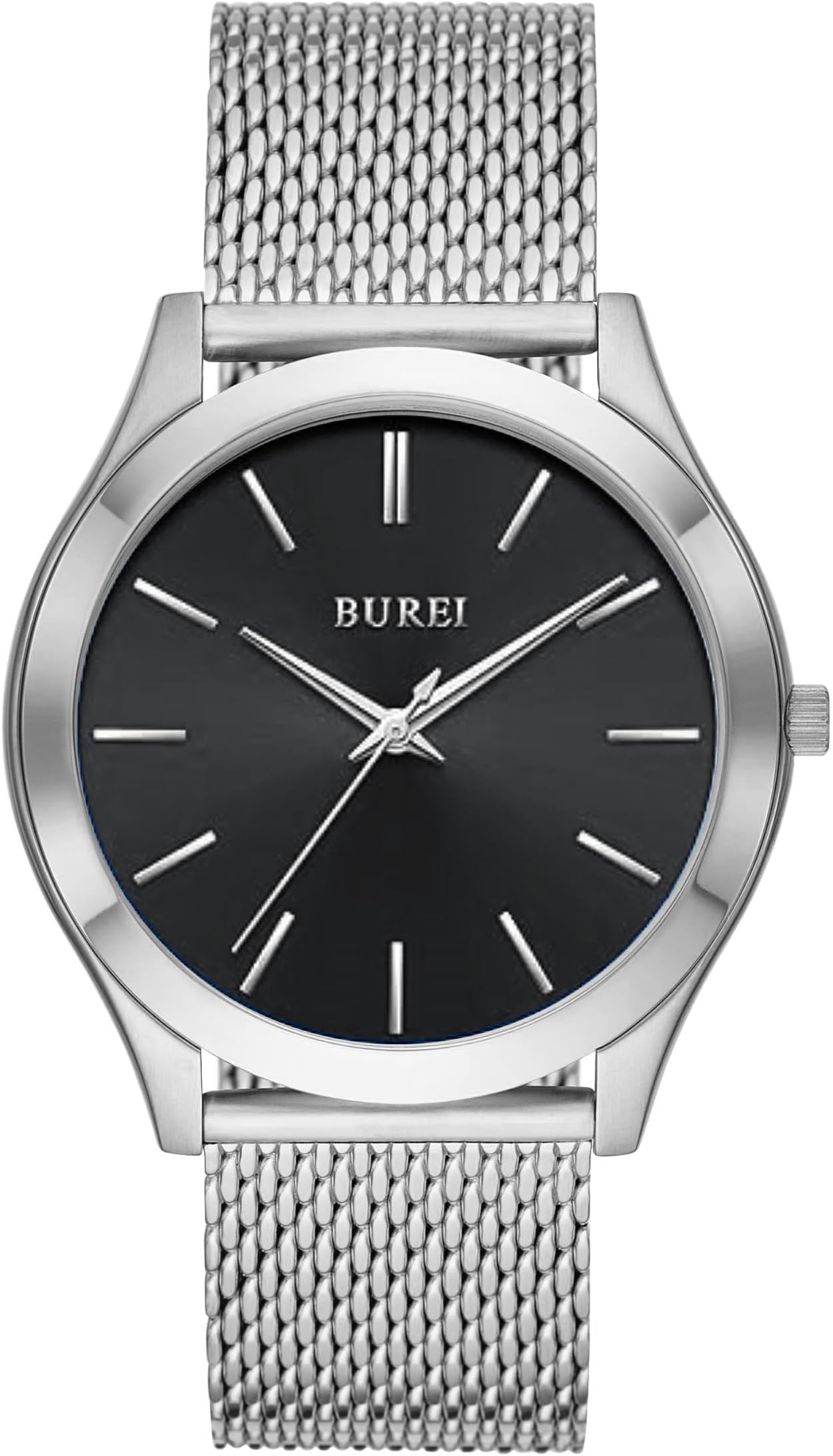 BUREI Men's Stainless Steel Waterproof Analog Quartz Watch
