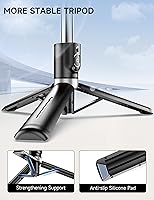 Vista 4 de Trípode selfie stick de 45 pulgadas con 2 luces, trípode extensible 5 en 1 para teléfono selfie, palos portátiles para selfie con control remoto