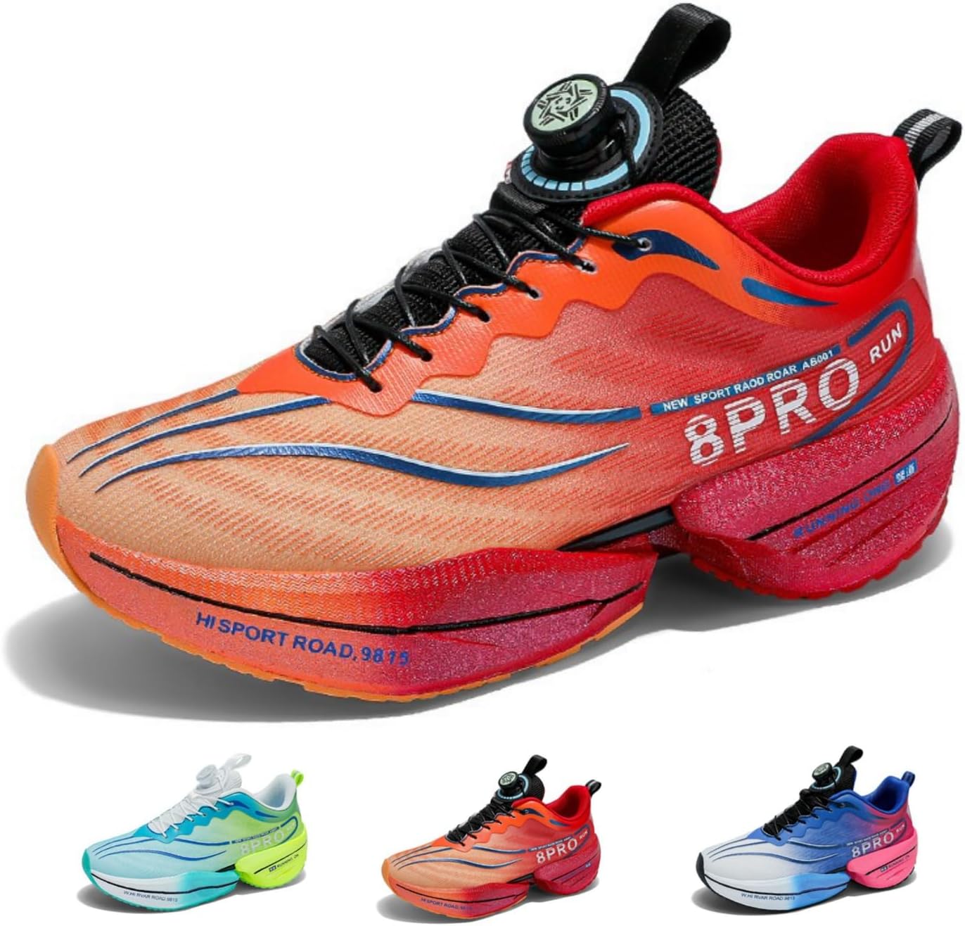 Men’s Carbon Plate Marathon Running Racing Shoes Thick Cushioned Sole Professional Breathable Lightweight Athletic Sneakers