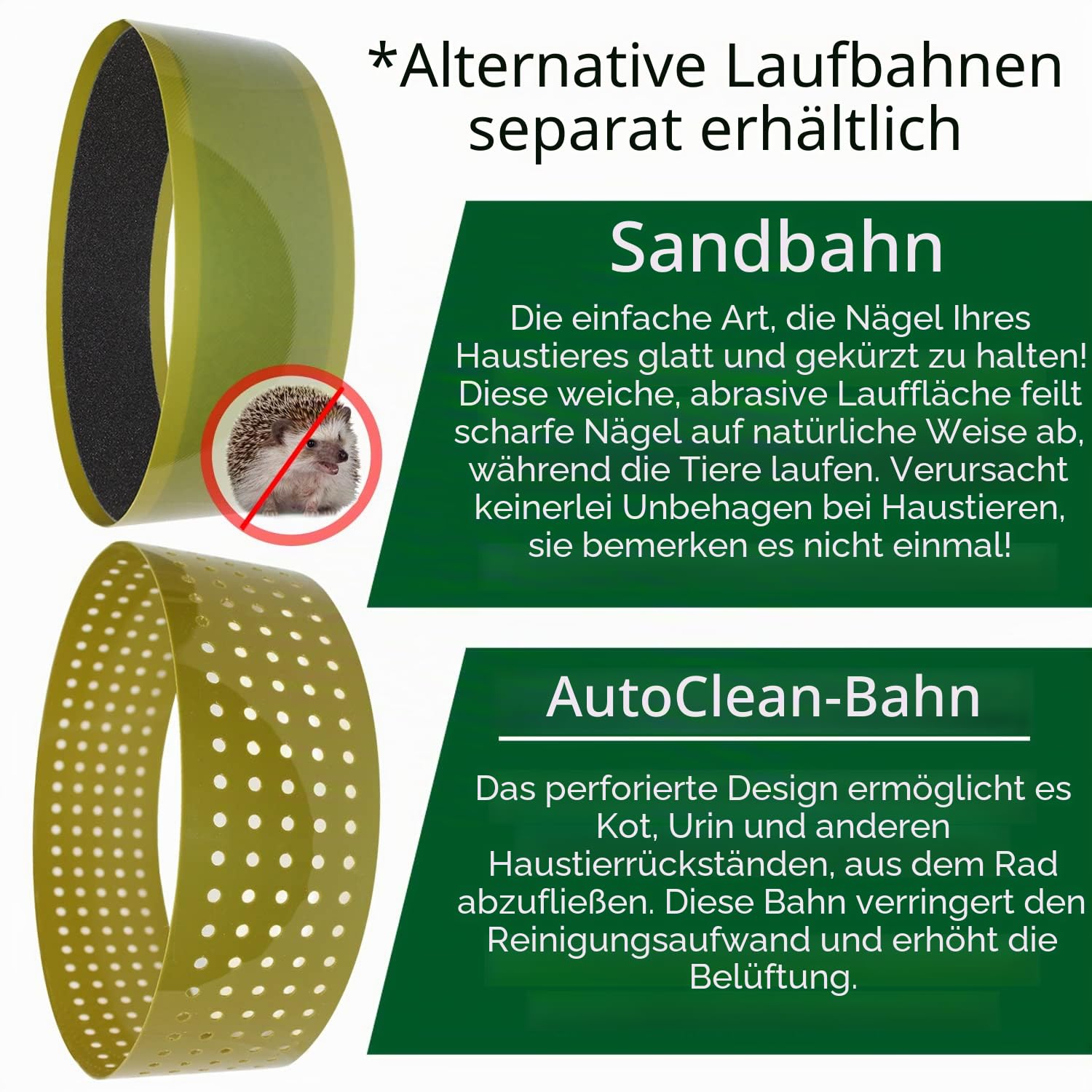 Exotic Nutrition Silent Runner 30,5 cm breit + Sandschiene, Käfigbefestigung