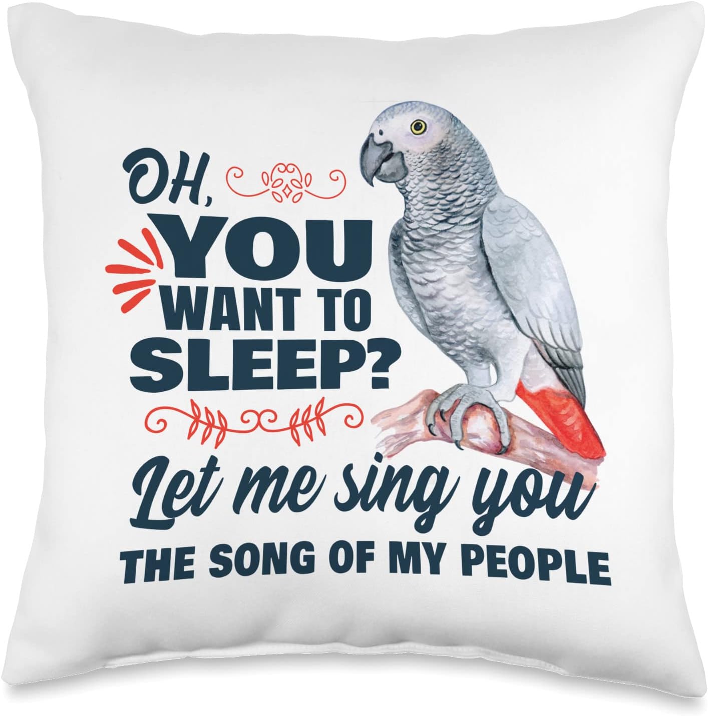 African grey parrot Throw Pillow