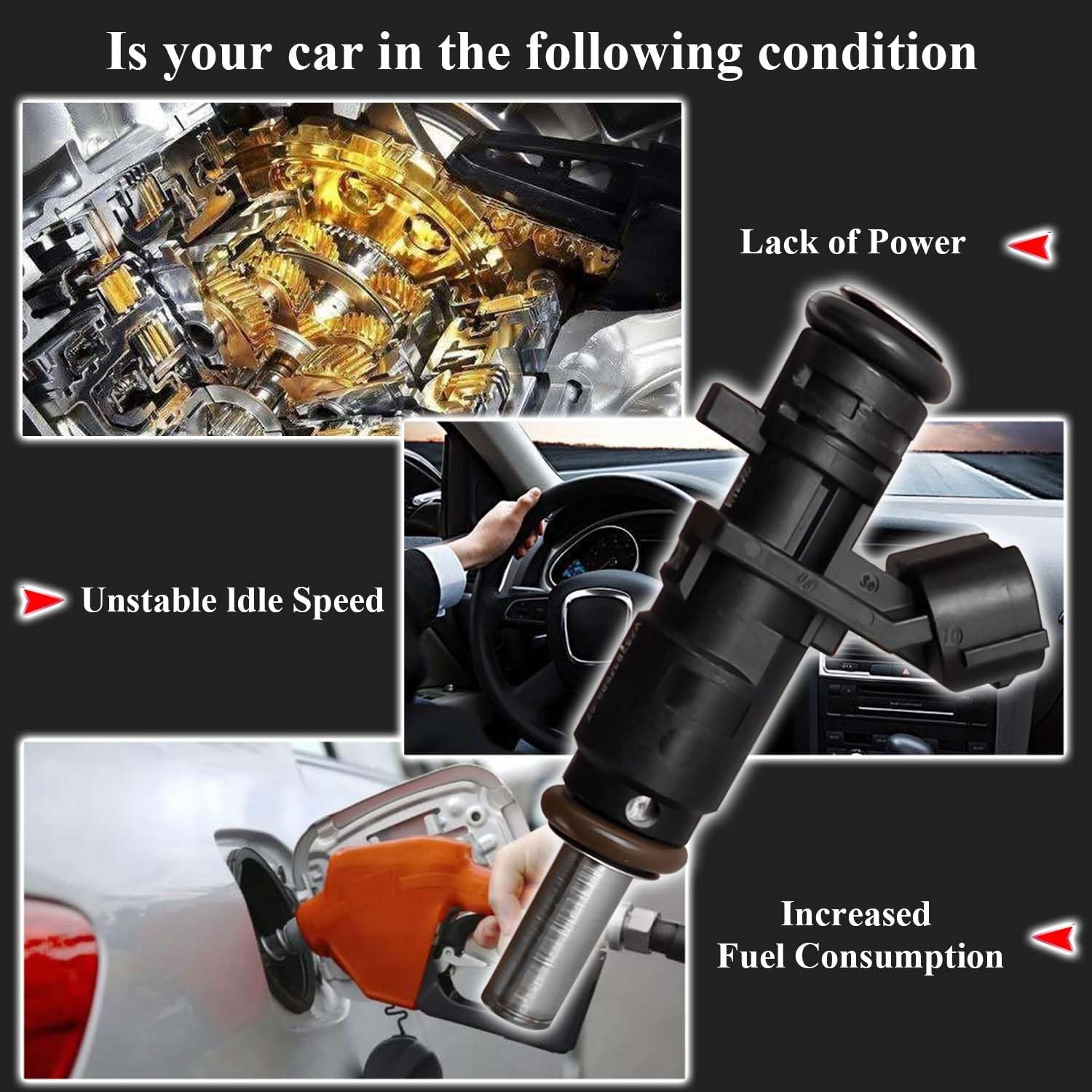 Engine Fuel Injector Kits FJ1111 Fit for Mini Cooper Countryman Clubman Cabrio Coup Roadster Paceman R55 R56 R57 R58 R59 R60 R61 Set of 4 Fuel Injectors Replace OE # 7528176, 13537528176