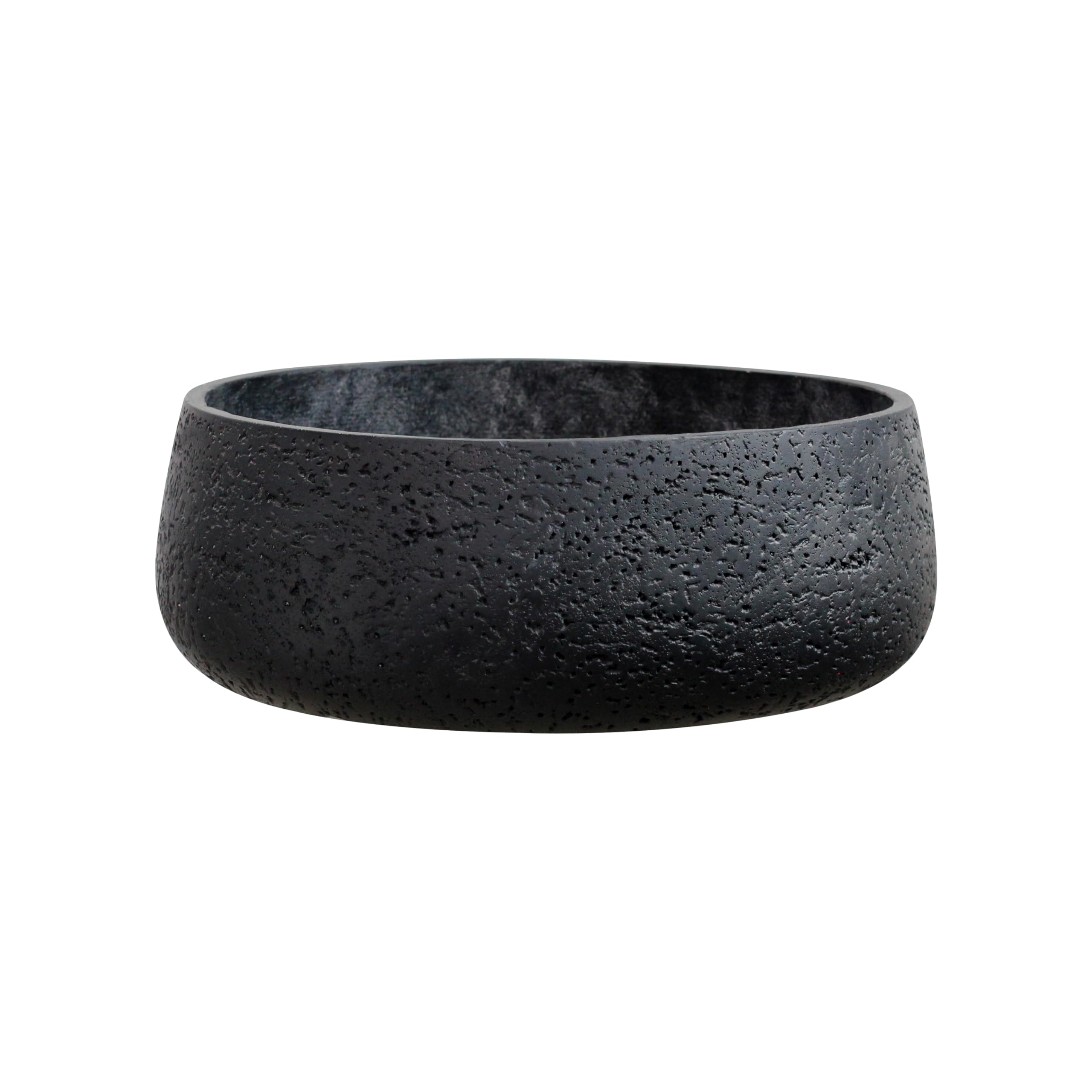 Olly & Rose Ciotola Fioriera in Ceramica Nera Opaca per Decorazione Casa - Vaso per Piante Poco Profondo per Interni ed Esterni - Vaso Decorativo per Fiori e Ciotola da Giardino (40,6 cm)