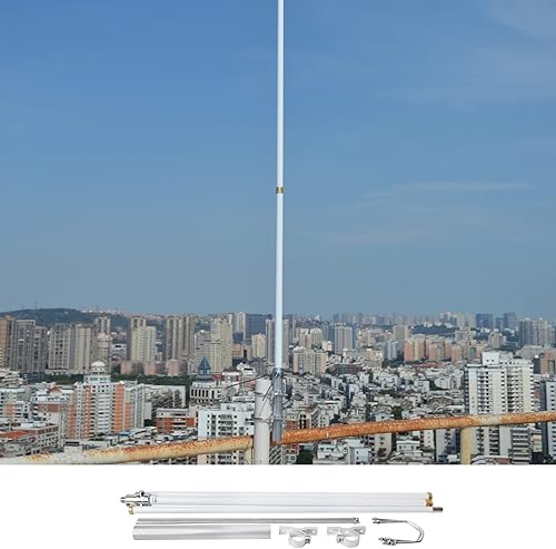 Miniatura 6 de TWAYRDIO Antena base de fibra de vidrio UHF VHF de 6.6 ft/27.6 in - 144/430MHz 86.6 pulgadas Antena base vertical de doble banda resistente