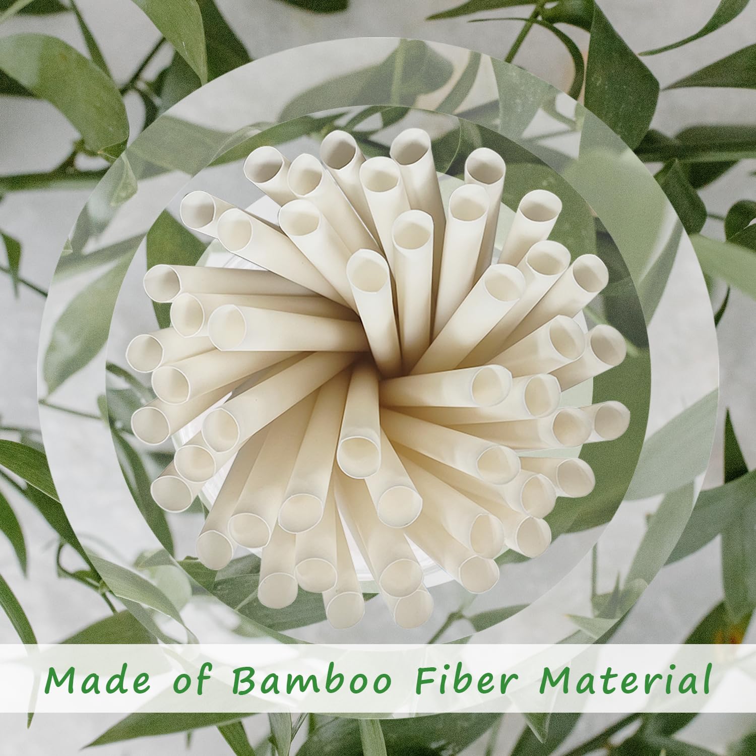 8mm Nature Disposable Bamboo Straws, Compostable Bamboo Fiber Drinking Straws for Juice Coffee Cocktail (8.25inch Long, 200 Pack) - Image 4