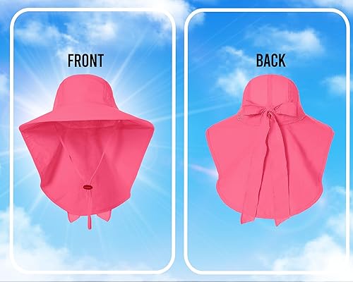 Miniatura 2 de UPF 50+ Sun Protection Hat for Men and Women, Wide Brim Outdoor Beach Fishing Cap with Neck Flap, Breathable Mesh, Windproof